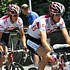 Andy et Frank Schleck pendant la dernire tape du Tour de Suisse 2008